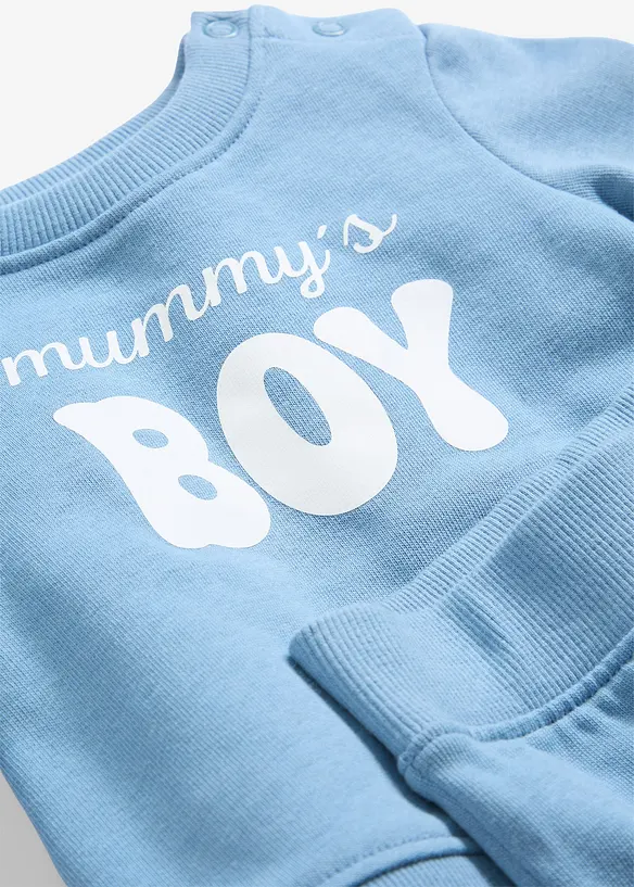 Baby Set aus Sweatshirt und Hose aus reiner Bio-Baumwolle (2-tlg.Set) in blau - bonprix