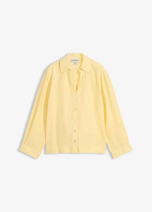 Boxy-Bluse aus Viskosemix in gelb von vorne - bonprix