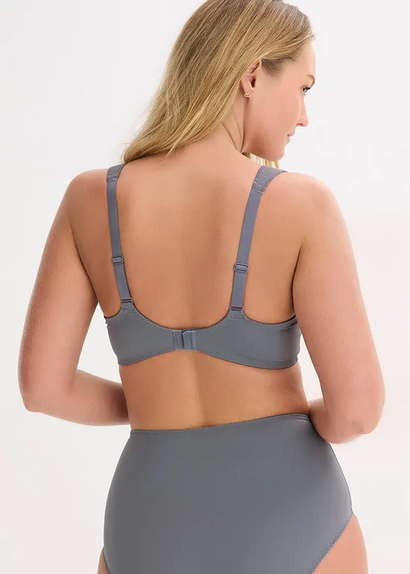 Minimizer-BH mit gepolsterten Trägern in grau von hinten (im Anschnitt) - bonprix