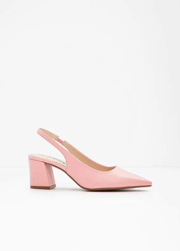 Slingpumps mit Blockabsatz in rosa - bonprix