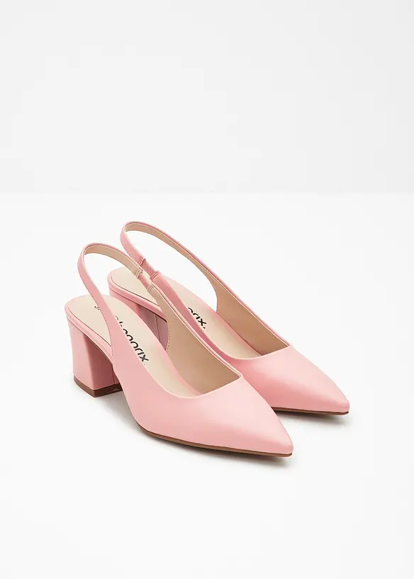 Slingpumps mit Blockabsatz in rosa - bonprix