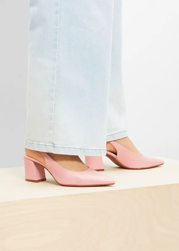 Slingpumps mit Blockabsatz in rosa - bonprix