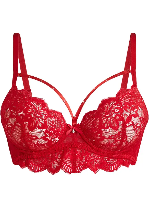 Schalen-BH mit abnehmbaren dekorativen Straps in rot von vorne - bonprix