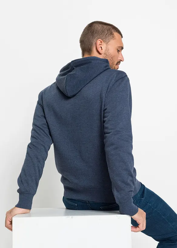 Hoodie in Regular Fit in blau von hinten (im Anschnitt) - bonprix