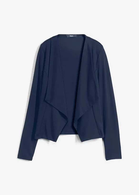Jersey-Blazer aus Punto di Roma in blau von vorne - bonprix