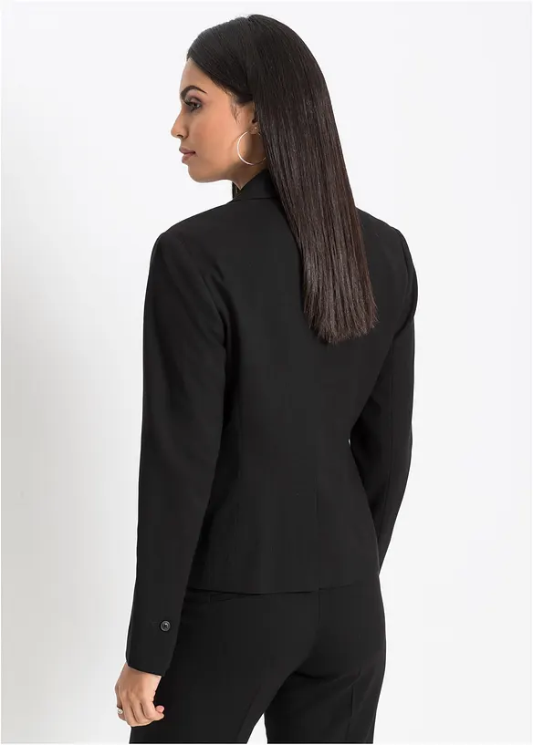 Blazer mit Paspeltaschen Petite in schwarz von hinten (im Anschnitt) - bonprix