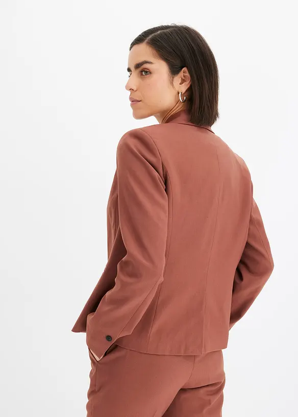 Blazer mit Paspeltaschen in braun von hinten (im Anschnitt) - bonprix
