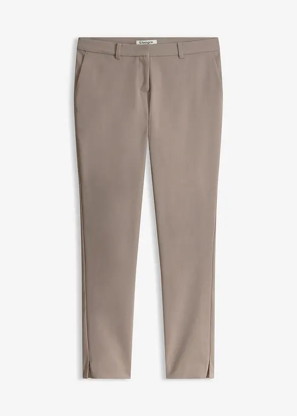 Stretch-Hose aus elastischem Bengalin in braun von vorne - bonprix