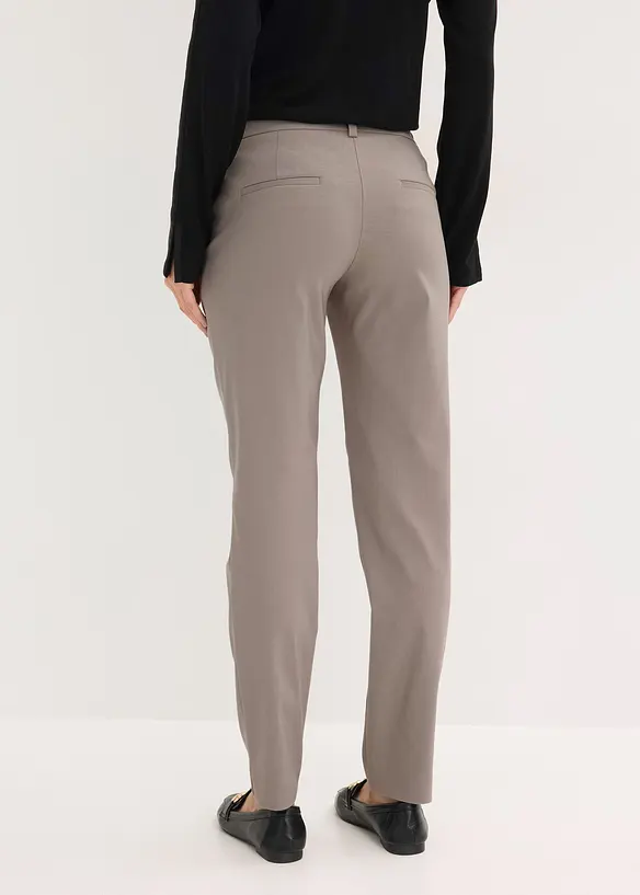 Stretch-Hose aus elastischem Bengalin in braun von hinten - bonprix