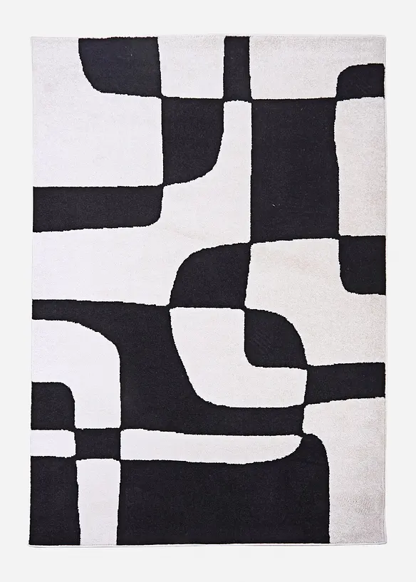 Teppich mit graphischer Musterung in beige von vorne - bonprix