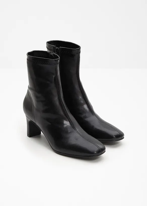 Stiefeletten mit flexiblem Schaft in schwarz - bonprix