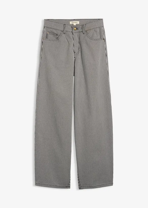 Ballon Fit-Hose mit Streifen in schwarz von vorne - bonprix