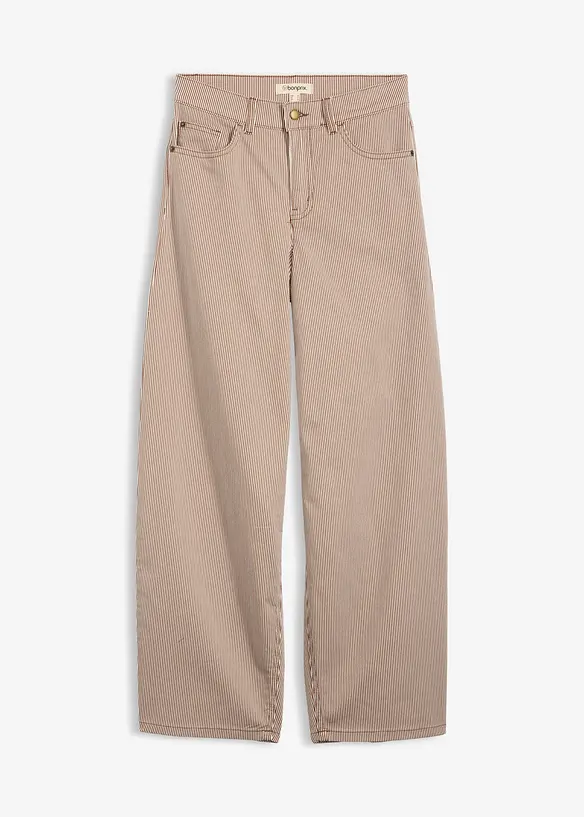 Ballon Fit-Hose mit Streifen in braun von vorne - bonprix