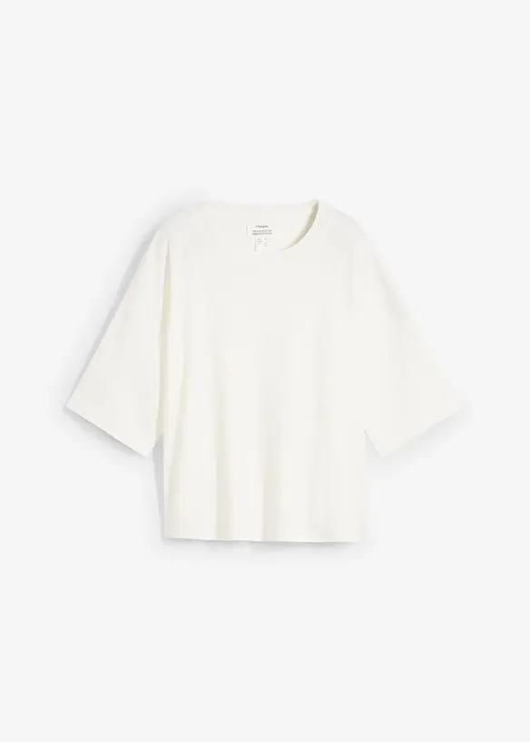 T-Shirt aus reiner Bio-Baumwolle in weiß von vorne - bonprix
