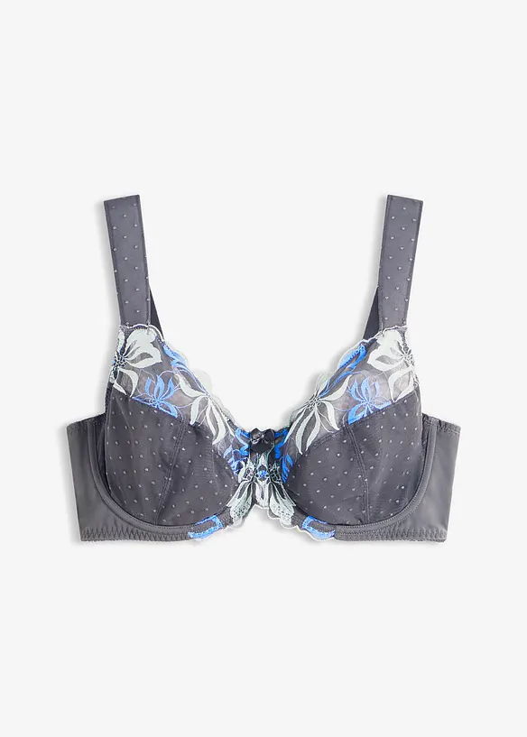 Minimizer-BH mit gepolsterten Trägern in grau von vorne - bonprix