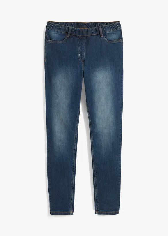 Jeggings Mid Waist, Bequembund in blau von vorne - bonprix