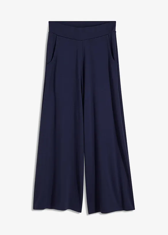 Culotte aus Viskose-Mix in blau von vorne - bonprix
