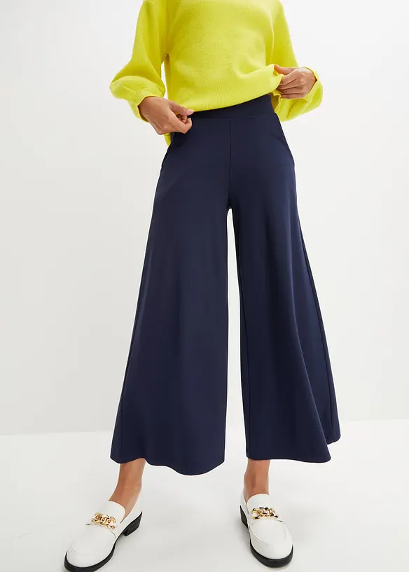 Culotte aus Viskose-Mix in blau von vorne - bonprix