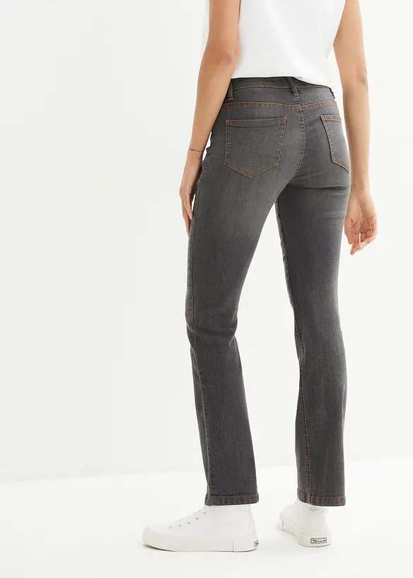 Bootcut-Jeans Mid Waist, Stretch in schwarz von hinten - bonprix