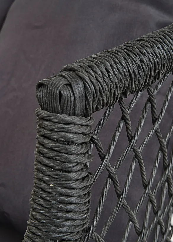 Gartenmöbel Set (5-tlg. Set) in schwarz Detailaufnahme vom Material - bonprix