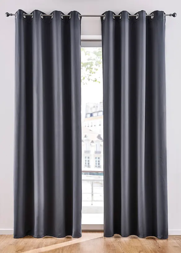 Abdunkelnder Vorhang, auch in extra lang (1er Pack) in grau - bonprix