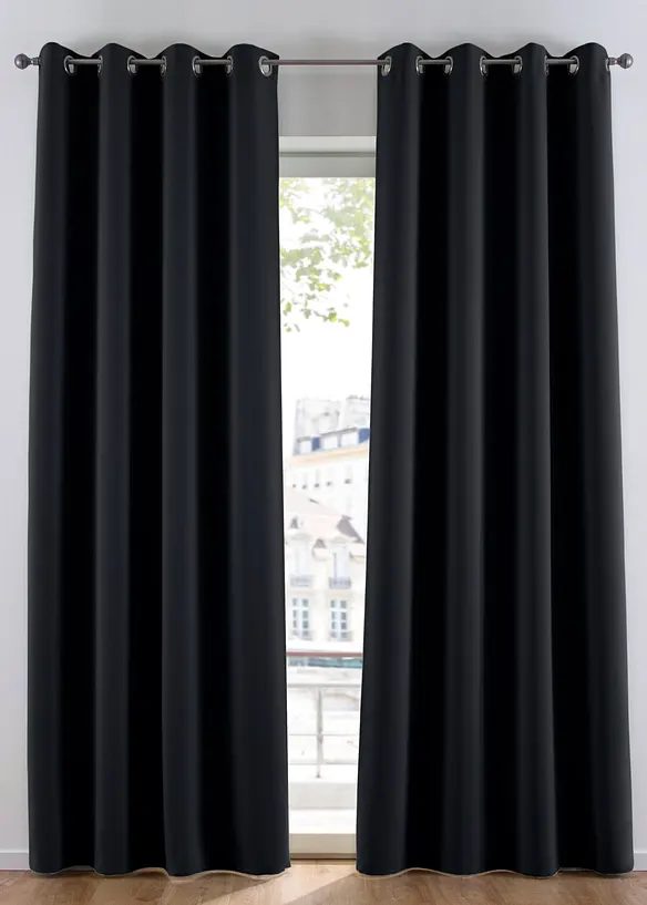 Abdunkelnder Vorhang, auch in extra lang (1er Pack) in schwarz - bonprix