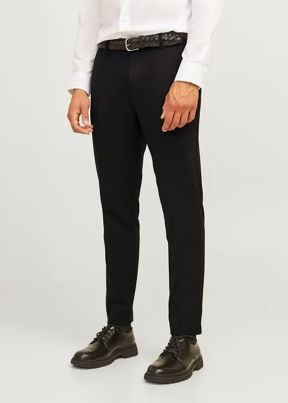 JJ REBEL Chinohose in Slim Fit in schwarz von vorne - JJ REBEL