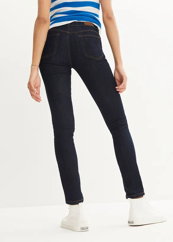 Skinny Jeans Mid Waist, Stretch in blau von hinten - bonprix