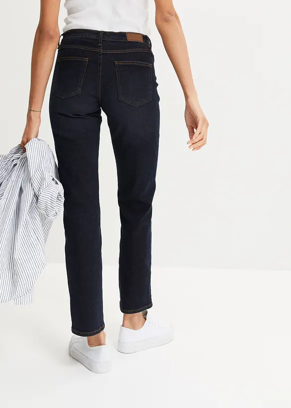 Straight Jeans Mid Waist, Stretch in blau von hinten - bonprix