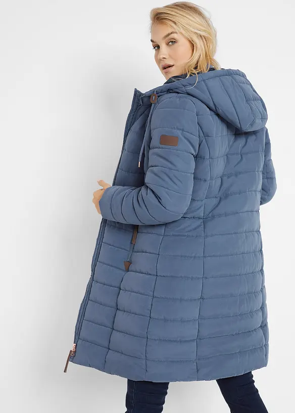 Steppmantel, 2-in-1 Optik in blau von hinten (Totalaufnahme) - bonprix