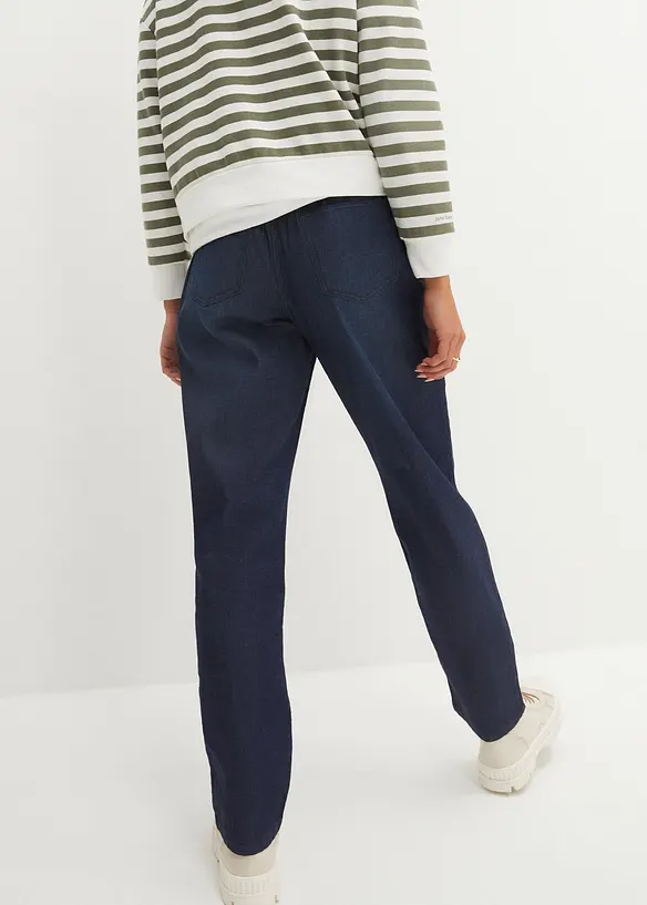 Straight Jeans High Waist, Bequembund (2er Pack) in blau von hinten - bonprix