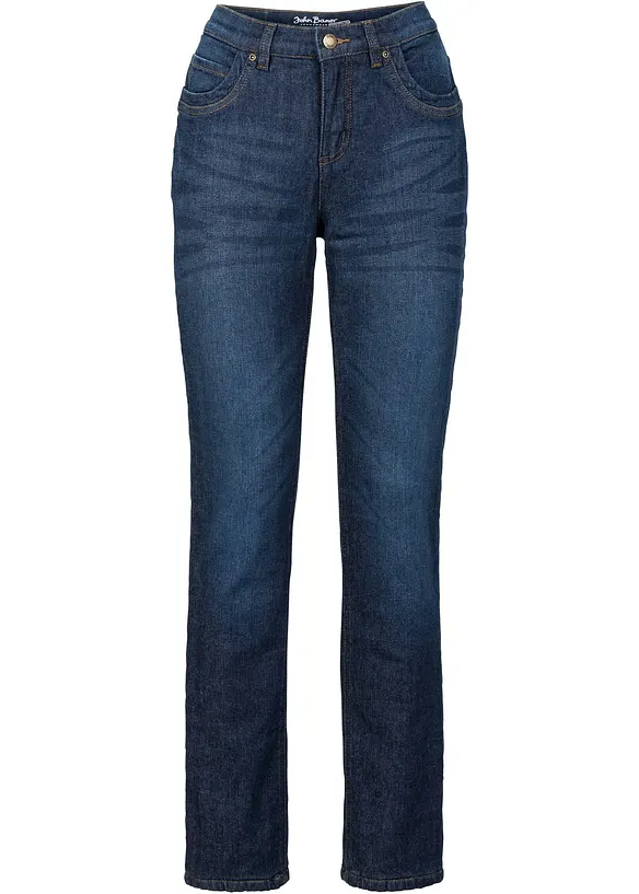 Straight-Jeans High Waist, Thermo in blau von vorne - bonprix Straight-Jeans High Waist, Thermo in blau von vorne - bonprix