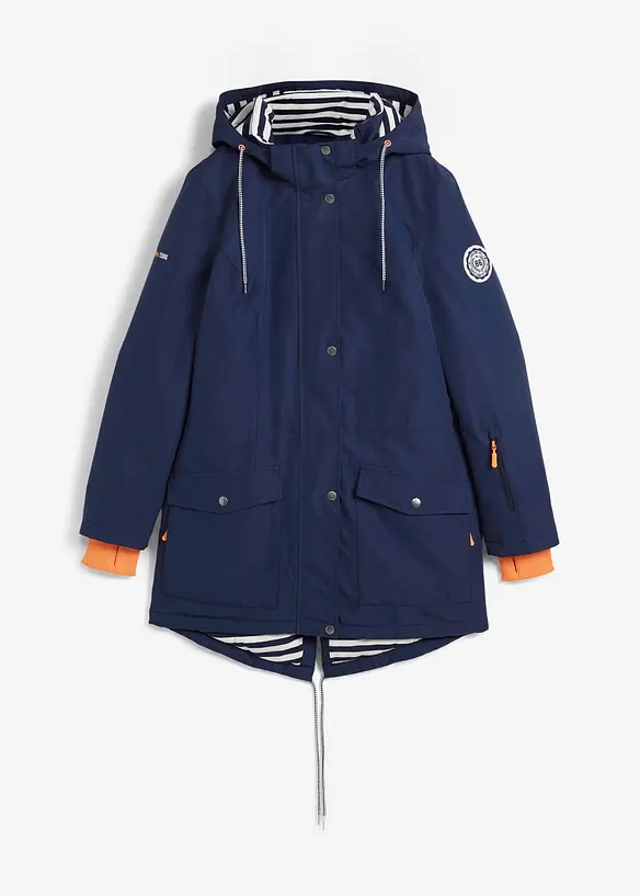 wasserdichte Funktions-Übergangsjacke in blau von vorne - bonprix