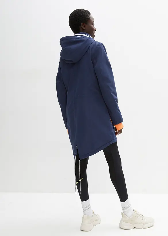 wasserdichte Funktions-Übergangsjacke in blau von hinten (im Anschnitt) - bonprix