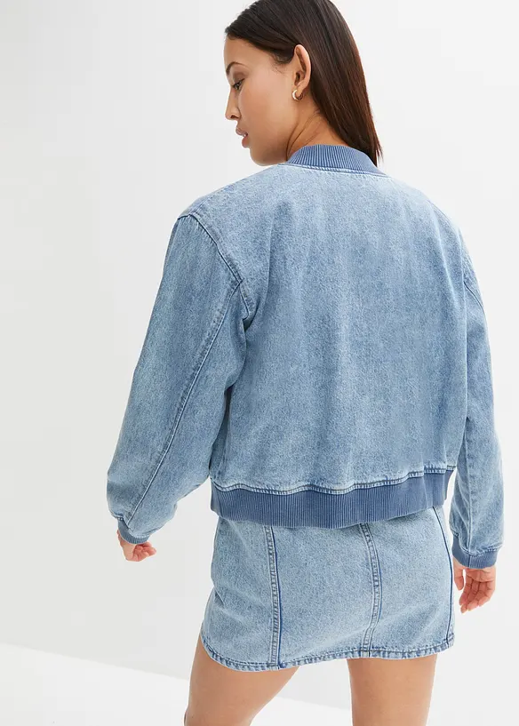 Blouson aus Denim in blau von hinten (im Anschnitt) - bonprix