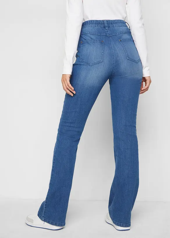 Bootcut-Jeans High Waist, Bequembund in blau von hinten - bonprix