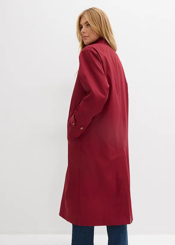 Trenchcoat mit Laschen in rot von hinten (Totalaufnahme) - bonprix
