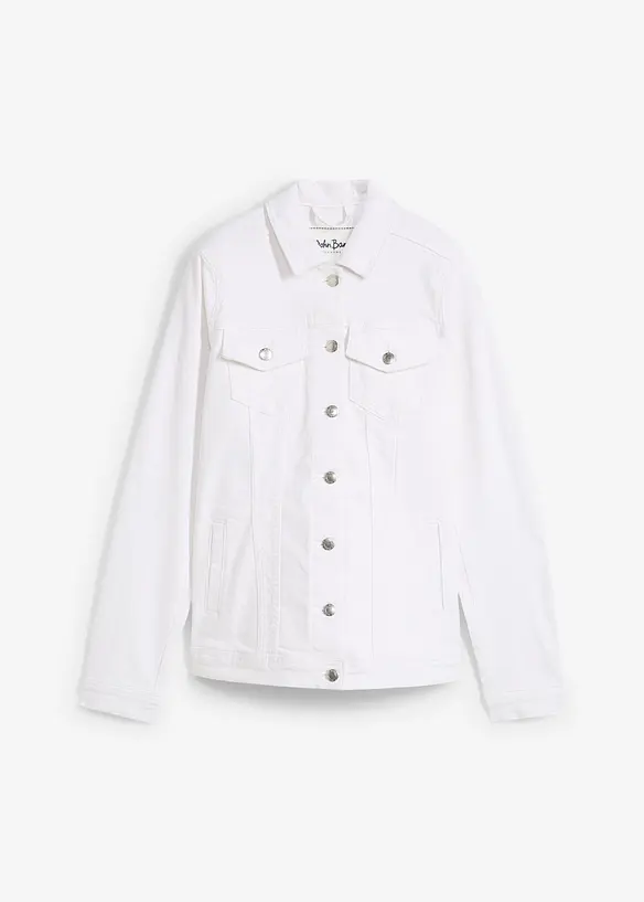 Jeansjacke in weiß von vorne - bonprix