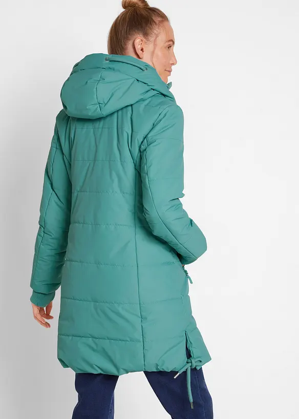 Wasserabweisender Steppmantel in grün von hinten (Totalaufnahme) - bonprix