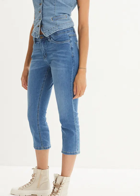 7/8-Jeans, Komfort-Stretch in blau von vorne - bonprix