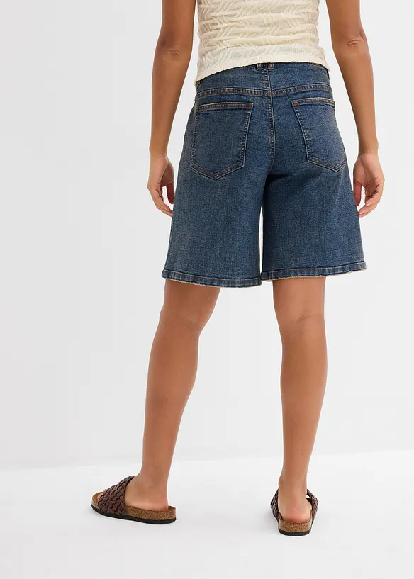 Jeans-Bermuda Mid Waist in blau von hinten - bonprix