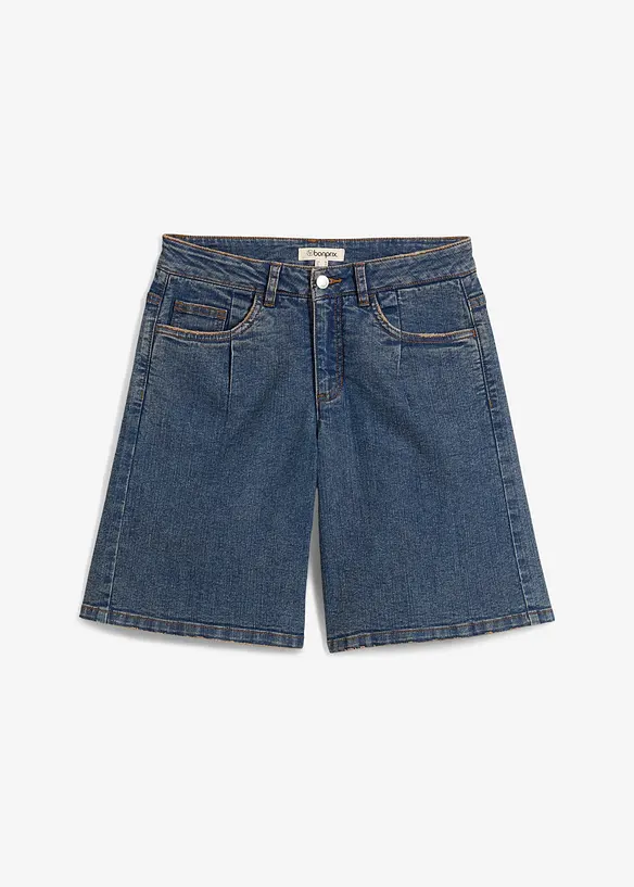 Jeans-Bermuda Mid Waist in blau von vorne - bonprix