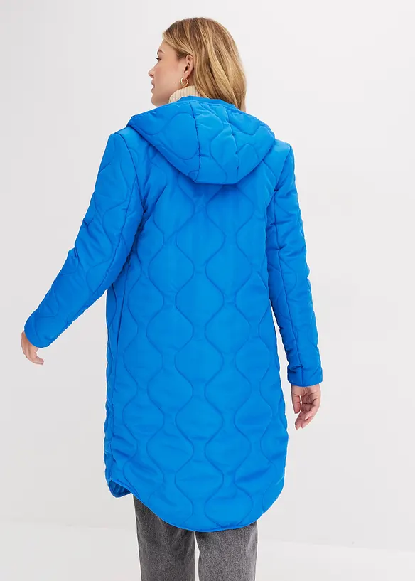 Steppmantel aus recyceltem Polyester in blau von hinten (Totalaufnahme) - bonprix