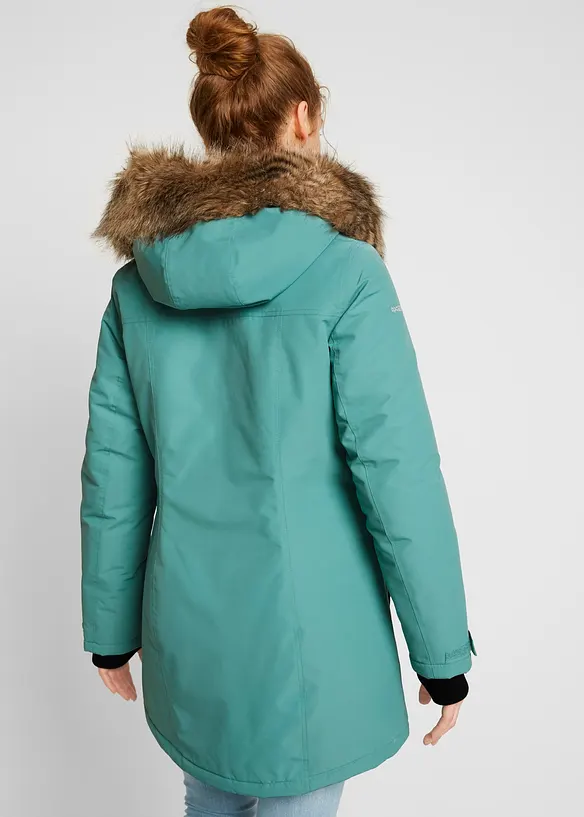 wasserdichte Outdoor-Funktions-Jacke mit Kapuze in grün von hinten (im Anschnitt) - bonprix