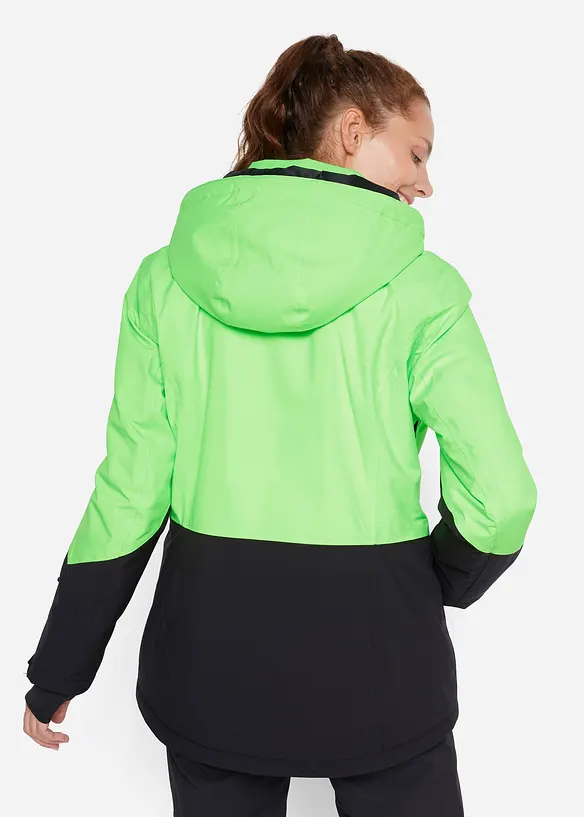 wasserdichte Ski Funktions-Jacke in grün von hinten (im Anschnitt) - bonprix