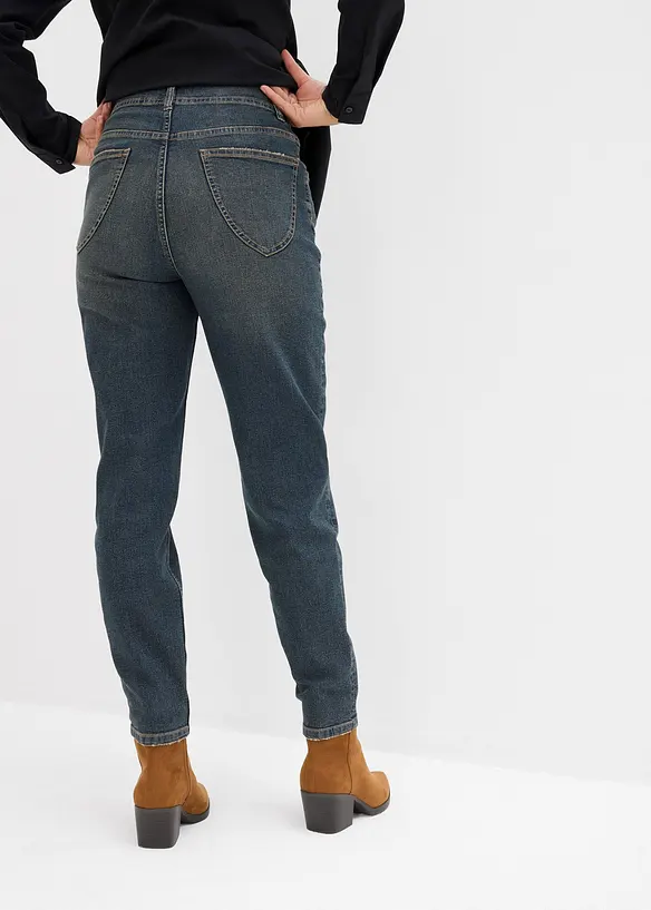 Mom-Jeans High Waist in blau von hinten - bonprix