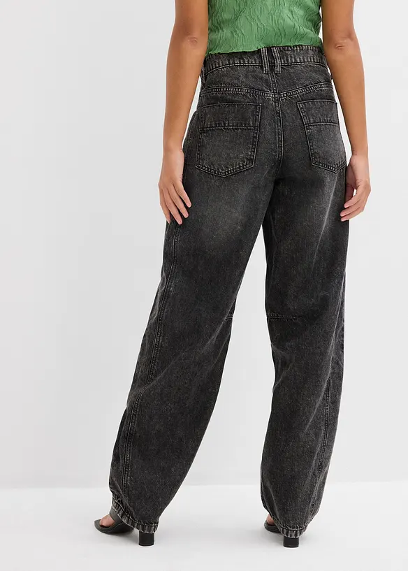 Balloon-Jeans Mid Waist, Super Soft in grau von hinten - bonprix