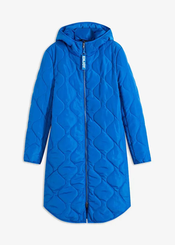 Steppmantel aus recyceltem Polyester in blau von vorne - bonprix