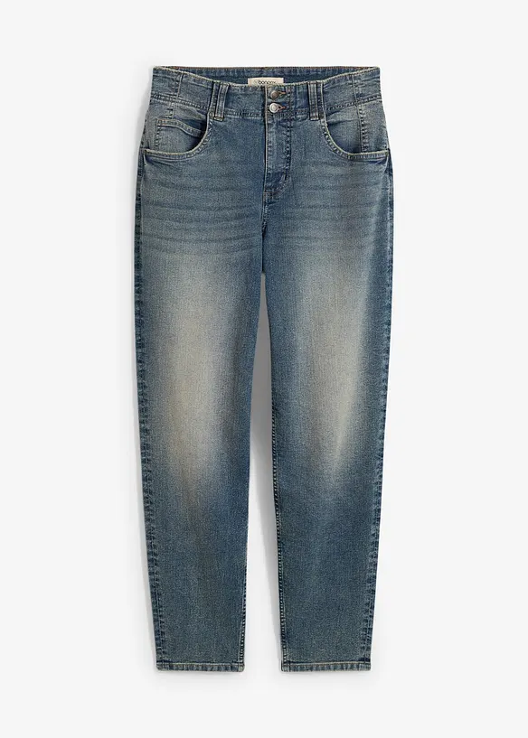 Mom-Jeans High Waist in blau von vorne - bonprix