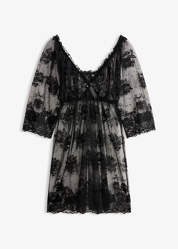 Negligé in schwarz von vorne - bonprix